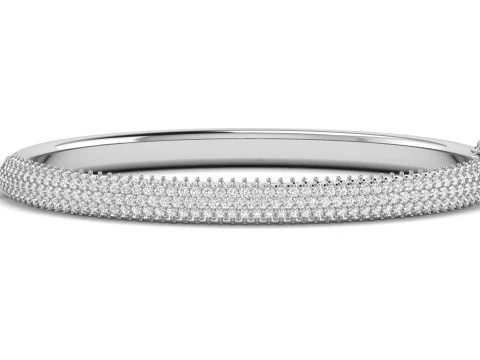Womens Diamond Braslate with Lock Clasp 3D Print Model