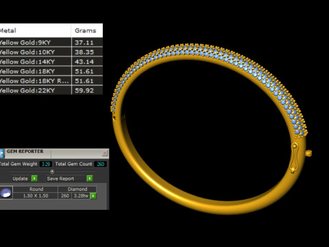 Womens Diamond Braslate with Lock Clasp Model do druku 3D