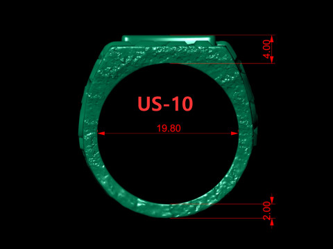 Gemini Horoscope Zodiac Nugget Ring 3D-printmodel