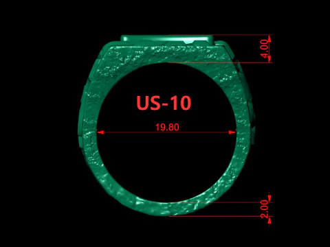 Gemini Horoscope Zodiac Nugget Ring 3D Print Model