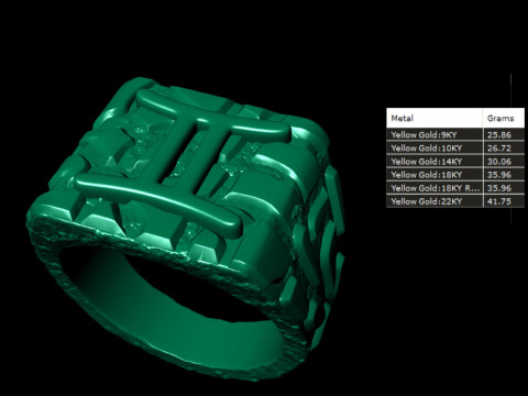 Gemini Horoscope Zodiac Nugget Ring 3D-printmodel