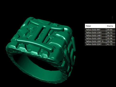Gemini Horoscope Zodiac Nugget Ring 3D Print Model