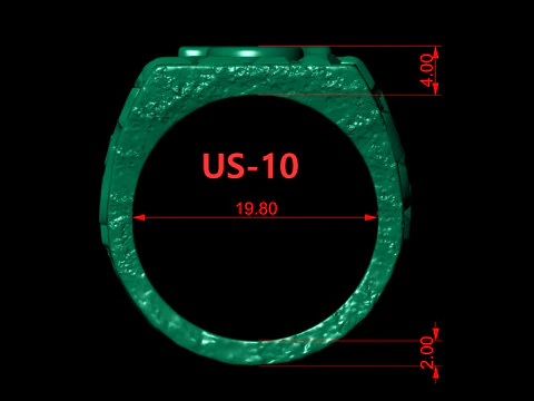 Taurus Horoscope Zodiac Nugget Ring 3D Print Model