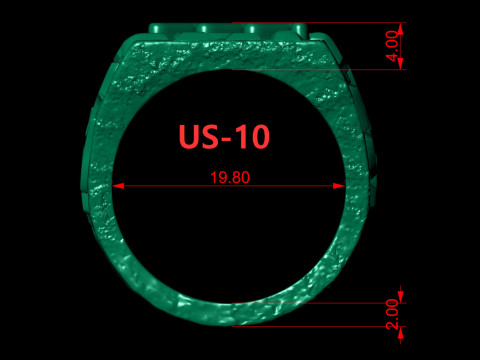 Aquarius Horoscope Zodiac Nugget Ring 3D Print Model