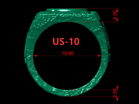 Cancer Horoscope Zodiac Nugget Ring 3D Принт Модель