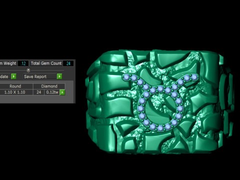 Diamond Taurus Horoscope Zodiac Nugget Ring Modelo de impresión 3D