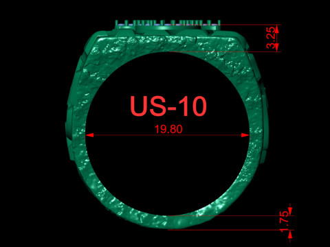 Diamond Taurus Horoscope Zodiac Nugget Ring Modelo de impresión 3D