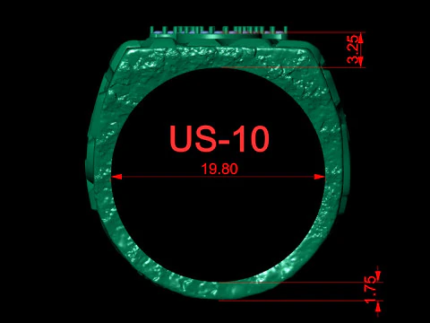 Diamond Taurus Horoscope Zodiac Nugget Ring 3D Print Model
