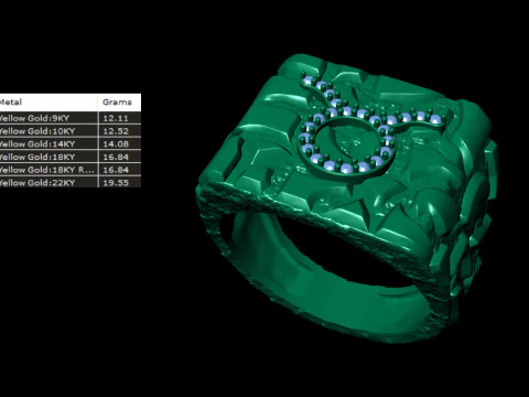 Diamond Taurus Horoscope Zodiac Nugget Ring 3D Print Model