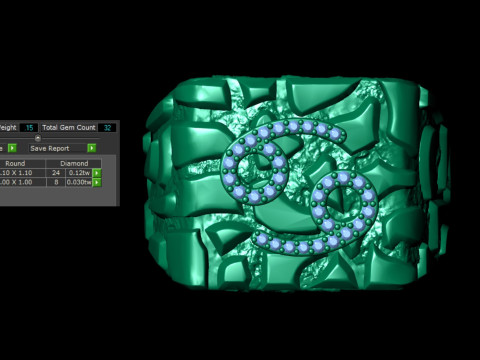 Diamond Cancer Horoscope Zodiac Nugget Ring Modelo de impresión 3D