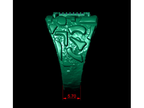 Diamond Gemini Horoscope Zodiac Nugget Ring Modelo de impresión 3D