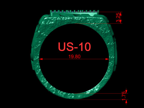 Diamond Gemini Horoscope Zodiac Nugget Ring Modelo de impresión 3D