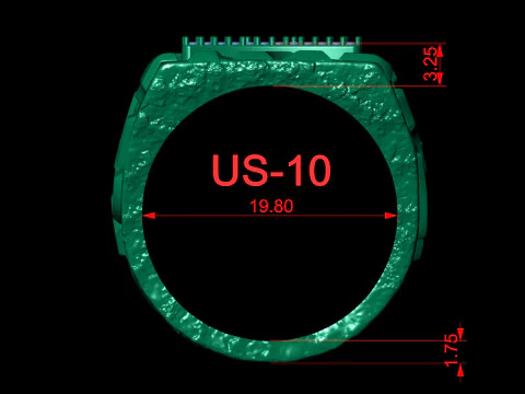 Diamond Gemini Horoscope Zodiac Nugget Ring 3D Print Model
