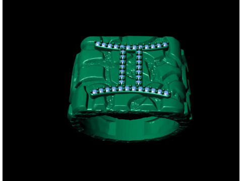 Diamond Gemini Horoscope Zodiac Nugget Ring Modelo de impresión 3D