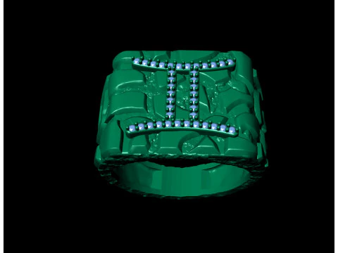 Diamond Gemini Horoscope Zodiac Nugget Ring 3D Print Model