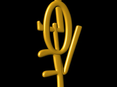 Plain Gold Love Earrings Danglers 3D Print Model