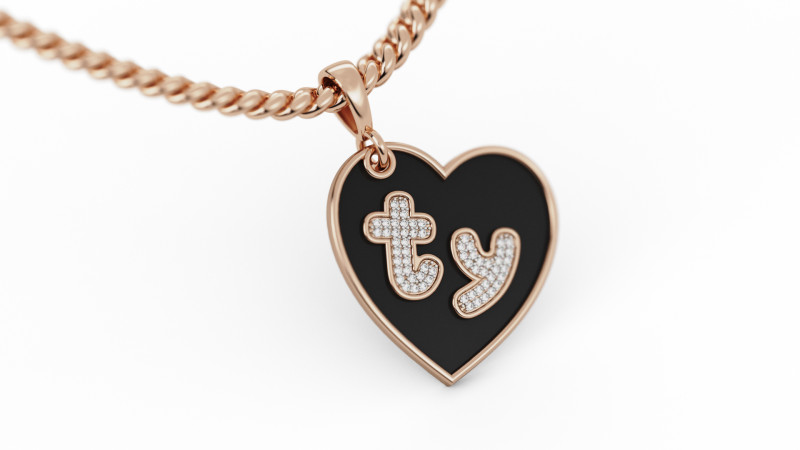 Thank you Diamond Heart Pendant Modello di stampa 3D .c4d .max .obj .3ds .fbx .stl .blend