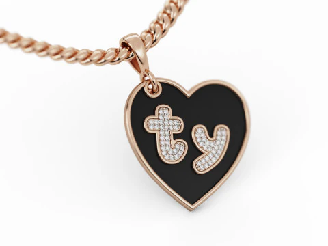 Obrigado pingente de cora&ccedil;&atilde;o de diamante Modelo de Impressão 3D