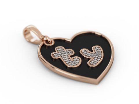 Thank you Diamond Heart Pendant Modello di stampa 3D