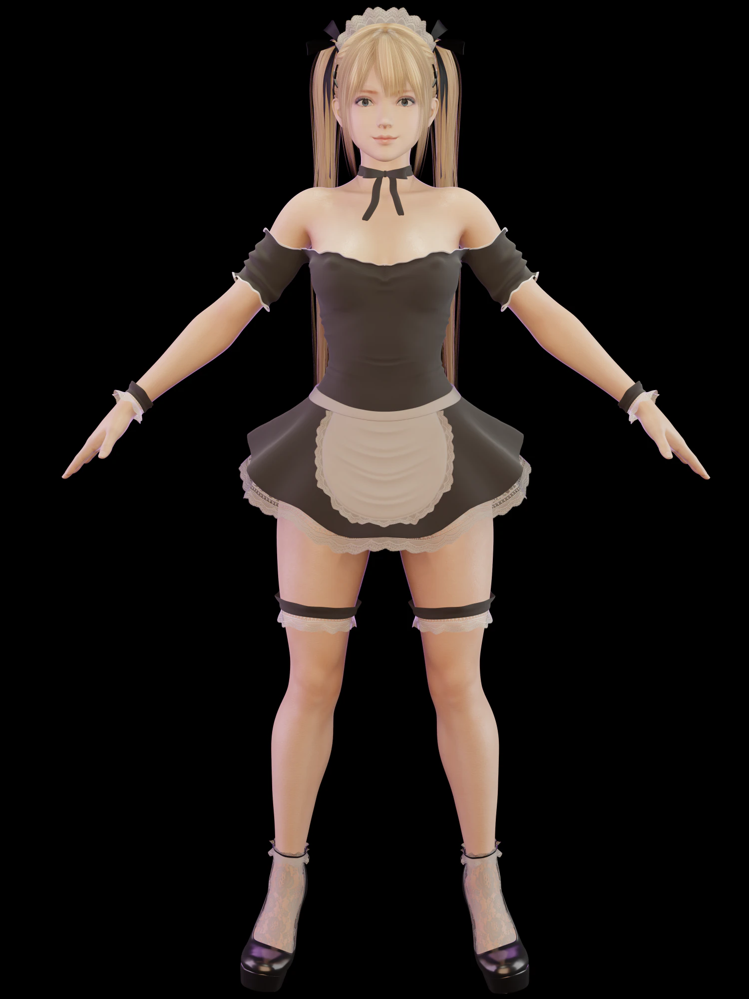 Marie rose maid 3D Model .c4d .max .obj .3ds .fbx .stl .blend