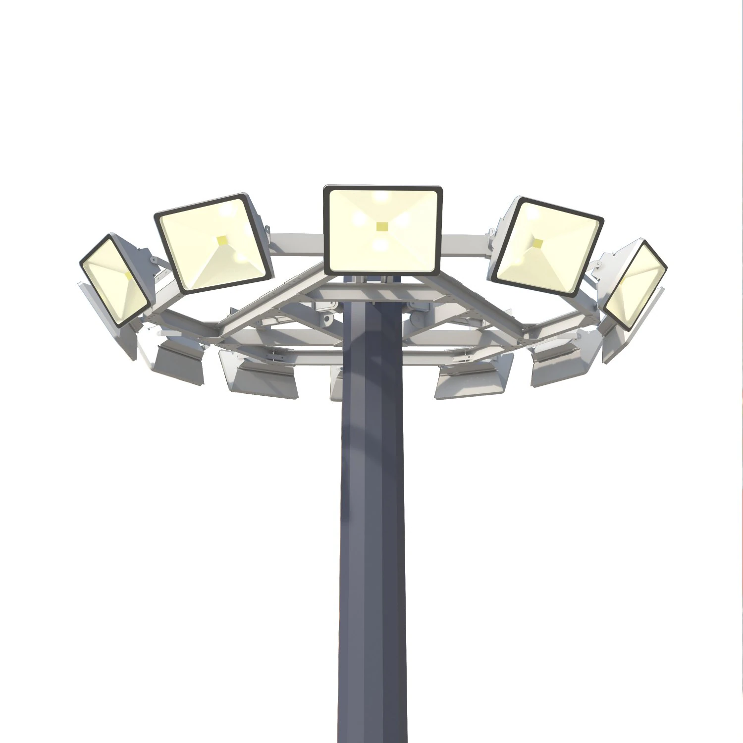 high mast lighting pole 3D Model .c4d .max .obj .3ds .fbx .stl .blend