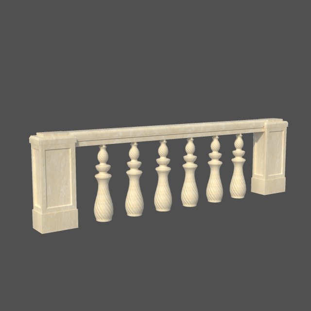 classic handrail 3D Модель .c4d .max .obj .3ds .fbx .stl .blend 