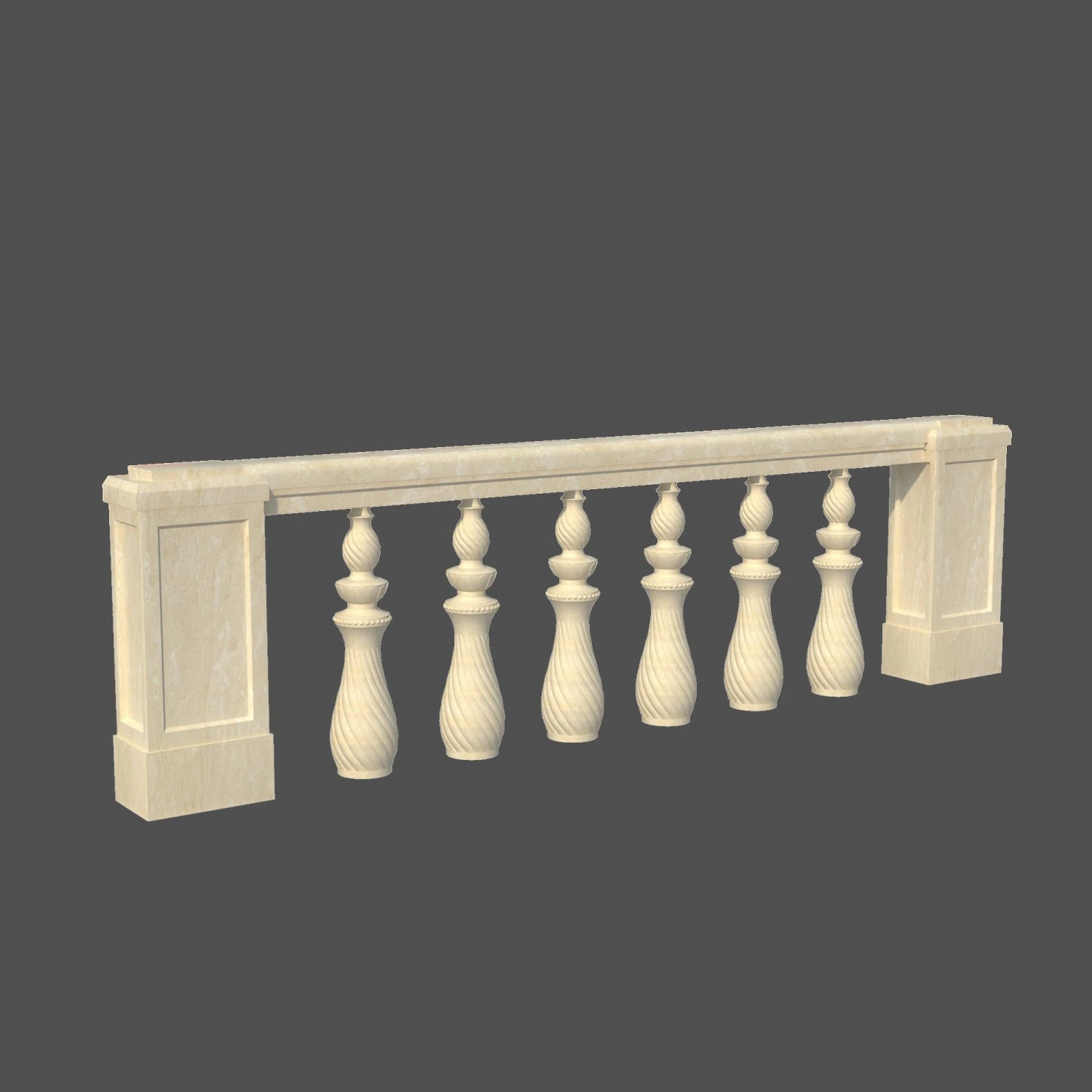 classic handrail 3D Model .c4d .max .obj .3ds .fbx .stl .blend 