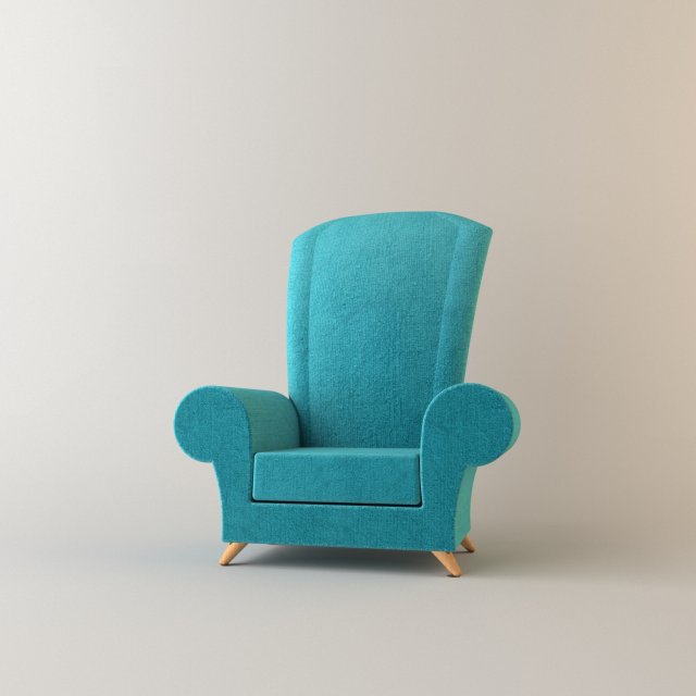 blue chair 3D Модель .c4d .max .obj .3ds .fbx .stl .blend 