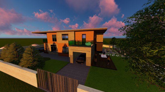 modern villa house 3D-Modell .c4d .max .obj .3ds .fbx .stl .blend 