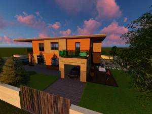 nowoczesny dom willowy Model 3D