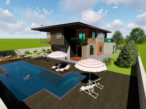 modern villa house 3D-Modell
