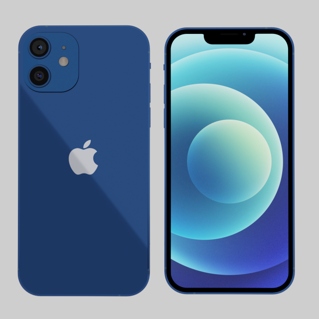 iphone 12 3D Model .c4d .max .obj .3ds .fbx .stl .blend 