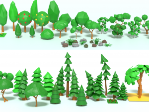 lowpoly trees Model 3D