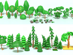 lowpoly bomen 3D Model