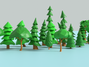 lowpoly trees Modelo 3D