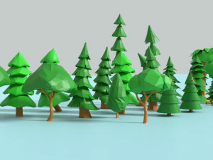 &aacute;rvores lowpoly Modelo 3D