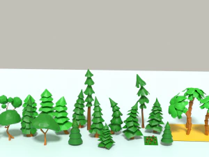 &aacute;rvores lowpoly Modelo 3D
