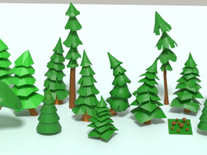 &aacute;rvores lowpoly Modelo 3D