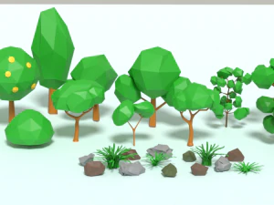 &aacute;rvores lowpoly Modelo 3D