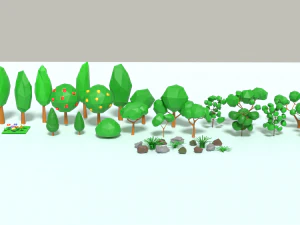 &aacute;rvores lowpoly Modelo 3D