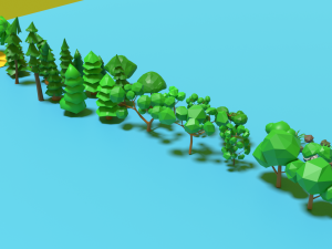 lowpoly trees Modelo 3D