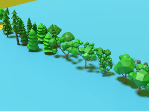 &aacute;rvores lowpoly Modelo 3D