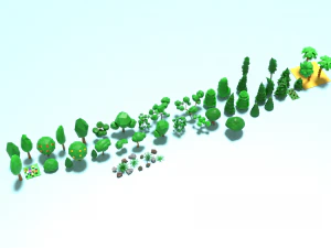 &aacute;rvores lowpoly Modelo 3D