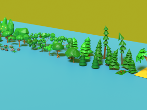 lowpoly trees Modelo 3D