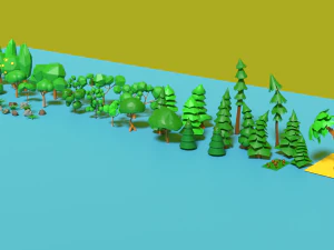 &aacute;rvores lowpoly Modelo 3D