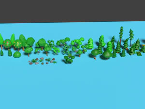 &aacute;rvores lowpoly Modelo 3D