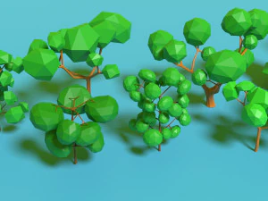 &aacute;rvores lowpoly Modelo 3D