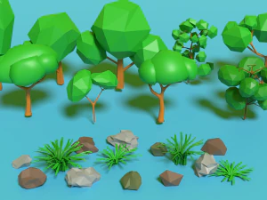 &aacute;rvores lowpoly Modelo 3D