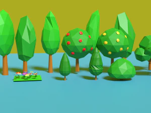 &aacute;rvores lowpoly Modelo 3D