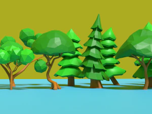 &aacute;rvores lowpoly Modelo 3D